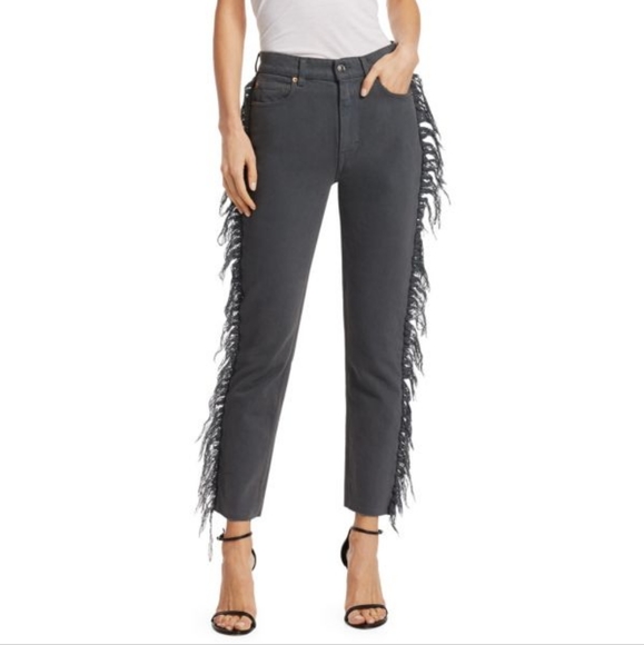 NWT IRO Paris Movement Fringe-Trimmed Cropped Jeans Size 27 - Picture 14 of 15